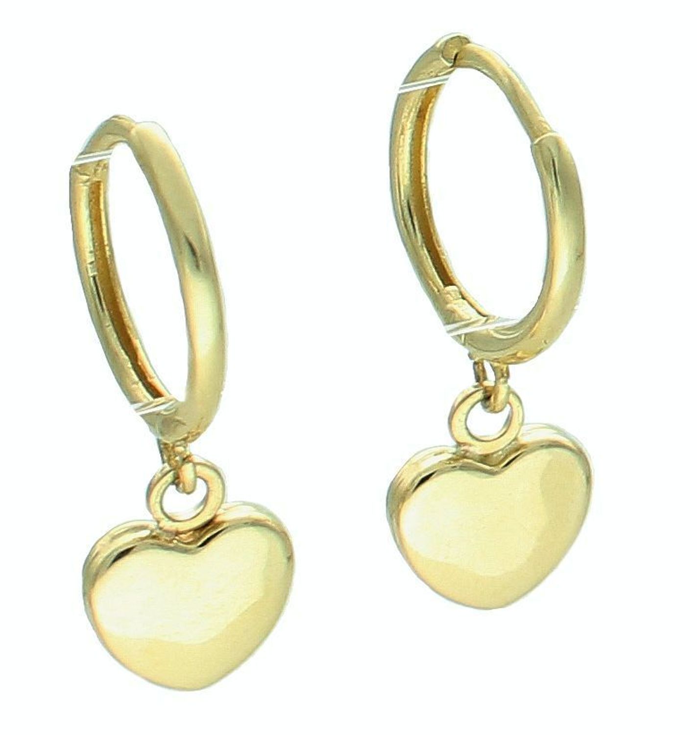 Złote kolczyki damskie 375 wiszące serduszka KL 9064 375.jpg